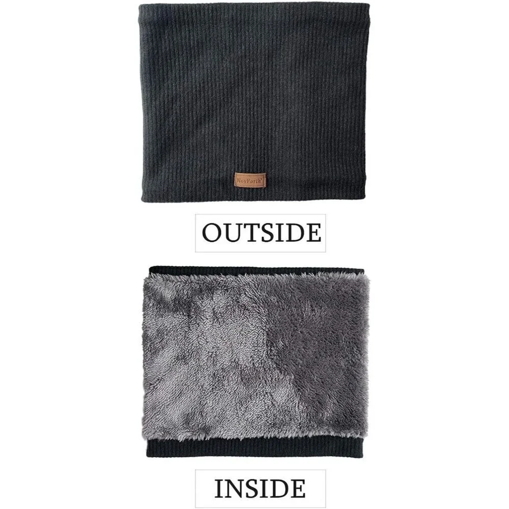 Men's Black Grey Red Winter Ski Neck Gaiter Face Scarf Fleece Windproof Scarves